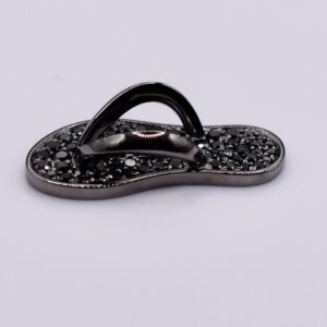 Flip Flops Blk Rhodium Pendant